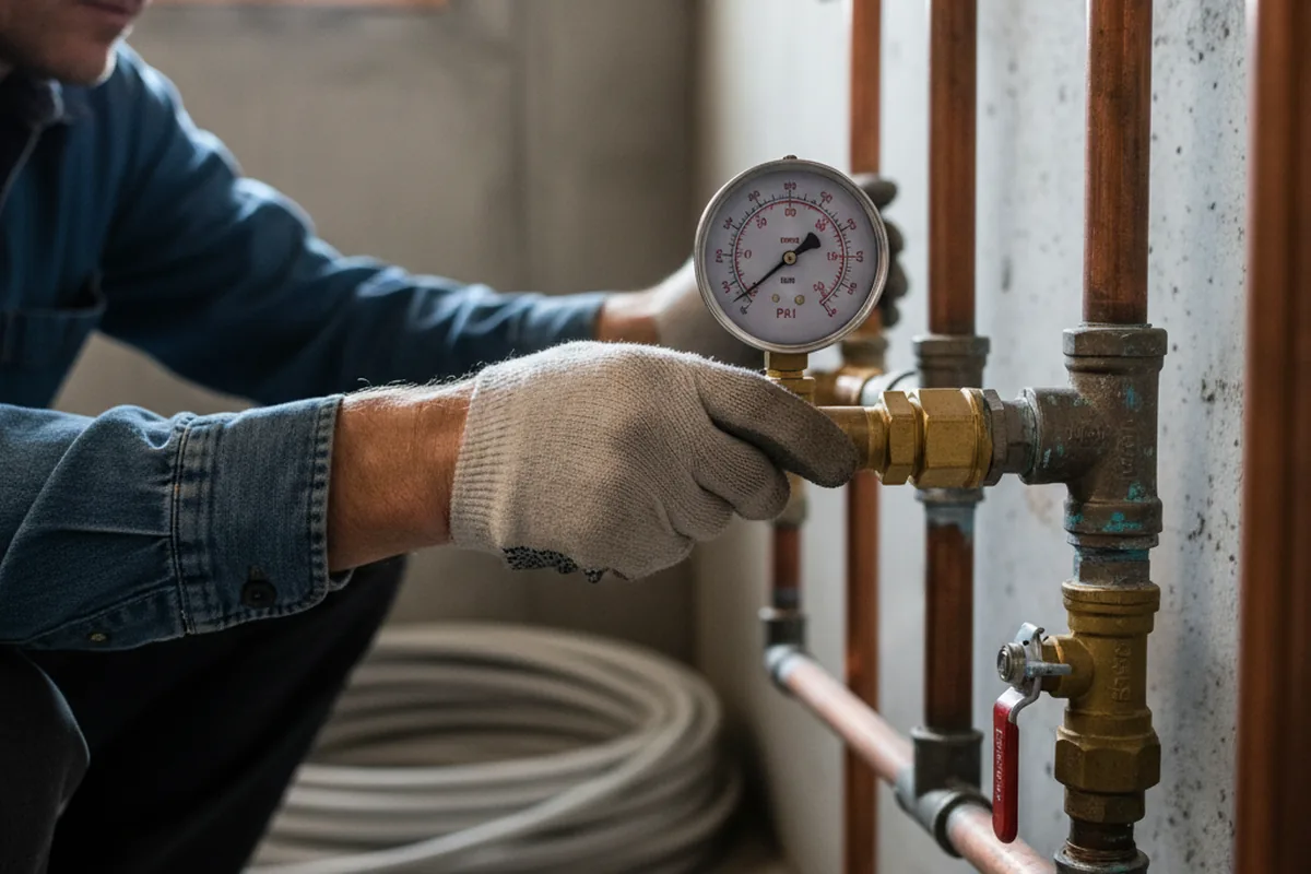 Pressure testing a repaired line during Water Line Repair in Pickens